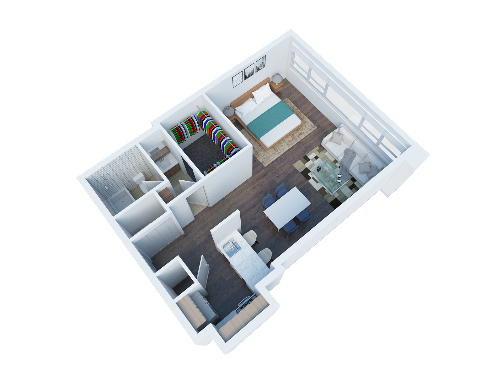 Studio Floor Plan_The View Apartments Studio floor plan at The View Apartments in Los Angeles, CA 90005